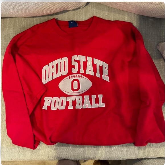 Gildan Tops - Gildan Red Ohio State Football Sweatshirt